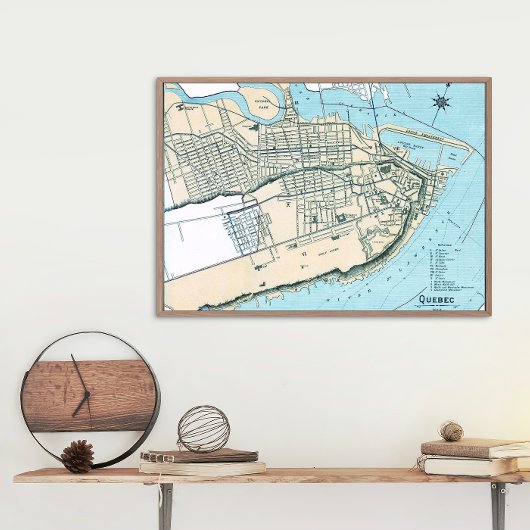 Quebec City Plattegrond 1906 Poster
