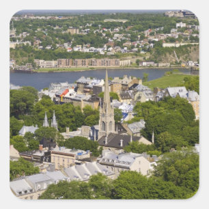 Quebec City, Quebec, Canada. Uitkijkend op de Vierkante Sticker