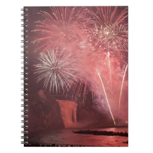 Quebec City, Quebec, Canada. Vuurwerk bij Parc 2 Notitieboek