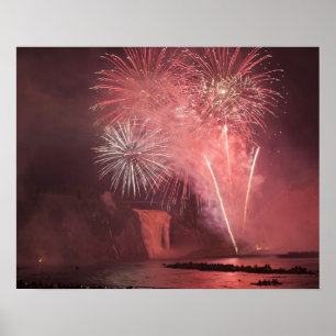 Quebec City, Quebec, Canada. Vuurwerk bij Parc 2 Poster