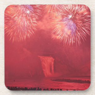 Quebec City, Quebec, Canada. Vuurwerk bij Parc Bier Onderzetter