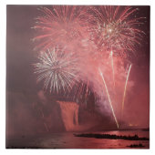 Quebec City, Quebec, Canada. Vuurwerk in deel 2 Tegeltje (Voorkant)