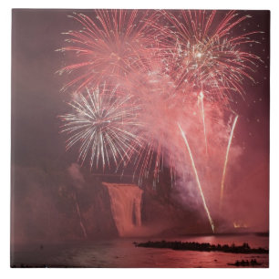 Quebec City, Quebec, Canada. Vuurwerk in deel 2 Tegeltje