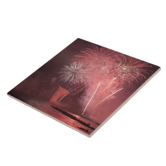 Quebec City, Quebec, Canada. Vuurwerk in deel 2 Tegeltje (Zijkant)