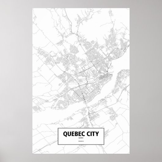 Quebec City, Quebec (zwart op wit) Poster (Voorkant)