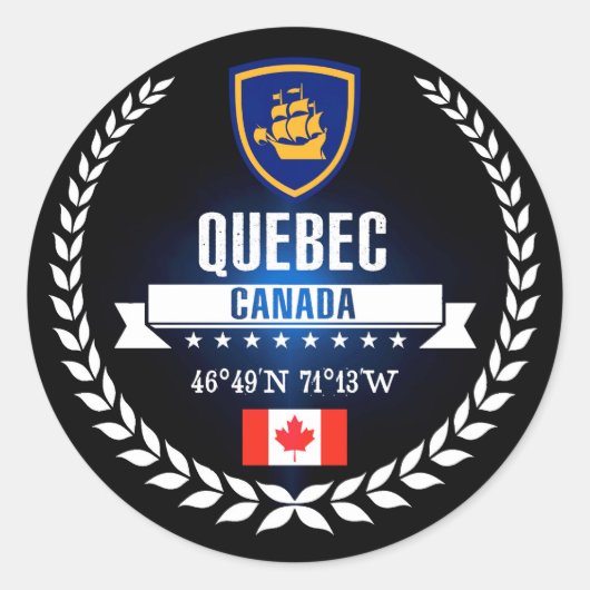 Quebec City Ronde Sticker (Voorkant)