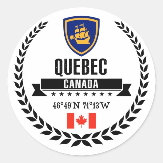 Quebec City Ronde Sticker (Voorkant)