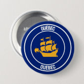 Quebec City Round Emblem Ronde Button 7,6 Cm (Voorkant /achterkant)