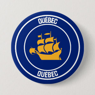 Quebec City Round Emblem Ronde Button 7,6 Cm