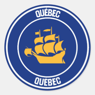Quebec City Round Emblem Ronde Sticker