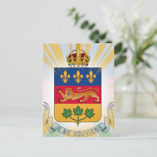Quebec Coat of Arms Briefkaart (Staand voorkant)