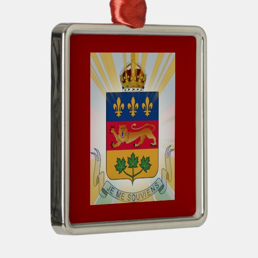 Quebec Coat of Arms Metalen Ornament (Rechts)