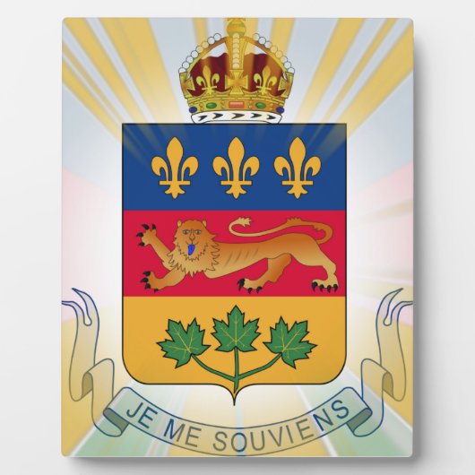 Quebec Coat of Arms Tabletop Fotoplaat (Voorkant)