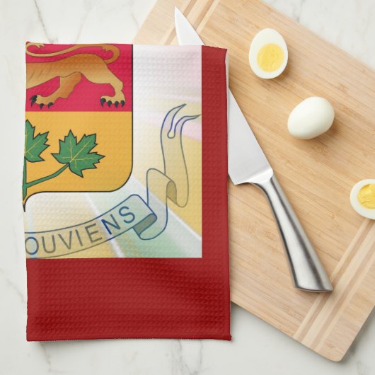 Quebec Coat of Arms Theedoek (Quarter Fold)