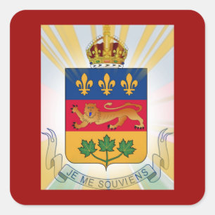 Quebec Coat of Arms Vierkante Sticker