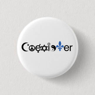 Quebec Coexister-knop Ronde Button 3,2 Cm