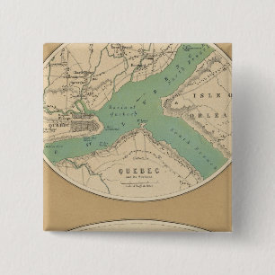 Quebec en zijn omgeving vierkante button 5,1 cm