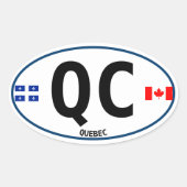 Quebec Euro-stijl ovale Sticker (Voorkant)