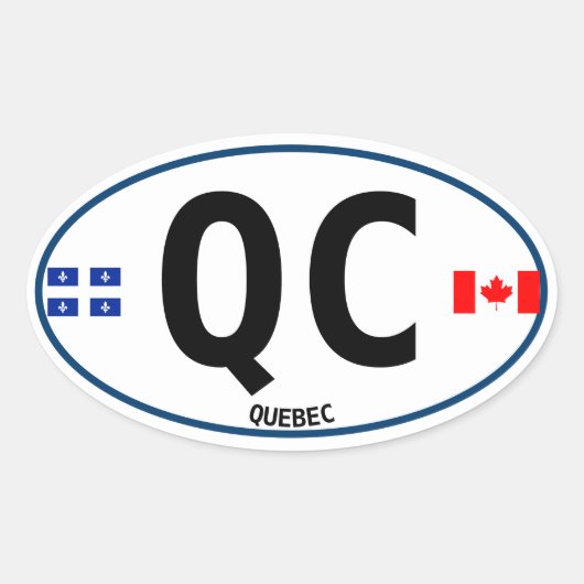 Quebec Euro-stijl ovale Sticker (Voorkant)
