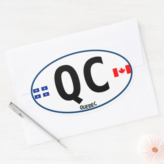 Quebec Euro-stijl ovale Sticker (Envelop)