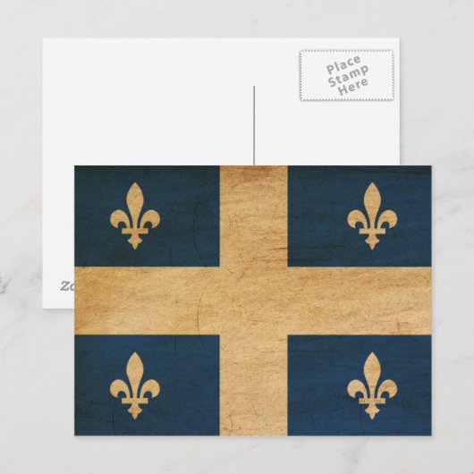 Quebec Flag Briefkaart (Voorkant / Achterkant)