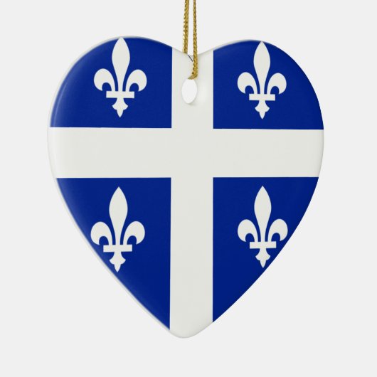 Quebec Flag Heart Keramisch Ornament (Rechts)