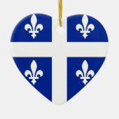 Quebec Flag Heart Keramisch Ornament (Voorkant)