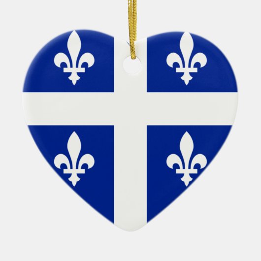 Quebec Flag Heart Keramisch Ornament (Voorkant)