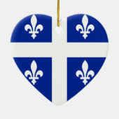 Quebec Flag Heart Keramisch Ornament (Achterkant)