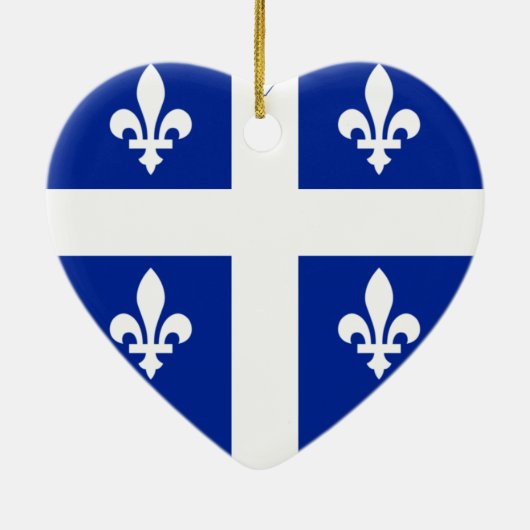 Quebec Flag Heart Keramisch Ornament (Achterkant)