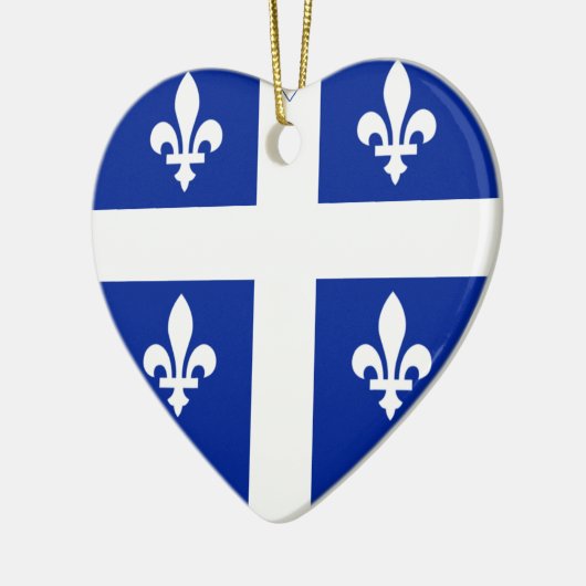 Quebec Flag Heart Keramisch Ornament (Links)