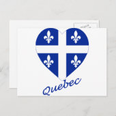 Quebec Flag Heart met naam Briefkaart (Voorkant / Achterkant)