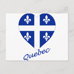 Quebec Flag Heart met naam Briefkaart