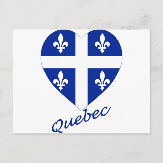 Quebec Flag Heart met naam Briefkaart (Voorkant)
