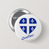 Quebec Flag Heart met naam Ronde Button 5,7 Cm (Voorkant /achterkant)
