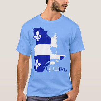 Quebec Flag Map QC Canada T-shirt