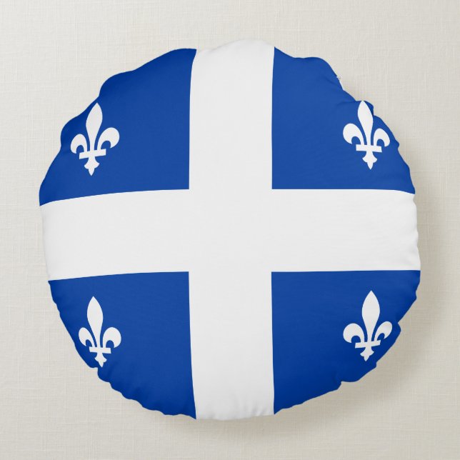 Quebec Flag Rond Kussen (Achterkant)