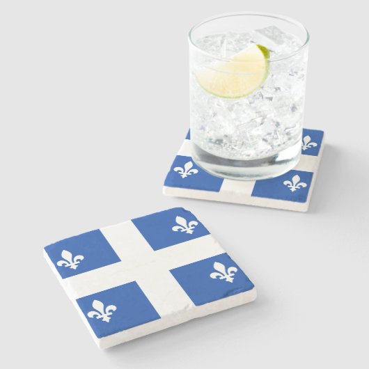 Quebec Flag Stenen Onderzetter (Zijkant)