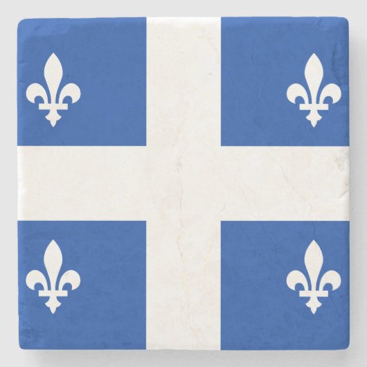 Quebec Flag Stenen Onderzetter (Voorkant)