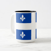 Quebec Flag Tweekleurige Koffiemok (Voorkant links)