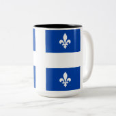 Quebec Flag Tweekleurige Koffiemok (Voorkant rechts)