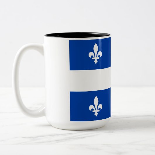 Quebec Flag Tweekleurige Koffiemok (Links)
