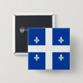 Quebec Flag Vierkante Button 5,1 Cm (Voorkant /achterkant)