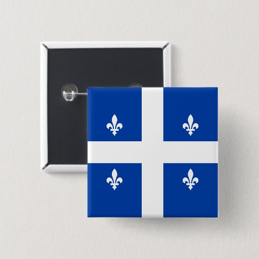 Quebec Flag Vierkante Button 5,1 Cm (Voorkant /achterkant)