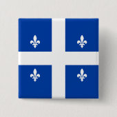 Quebec Flag Vierkante Button 5,1 Cm (Voorkant)