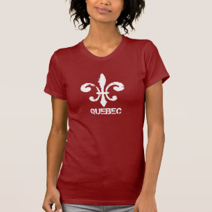 QUEBEC, Fleur de Lis in het wit T-shirt