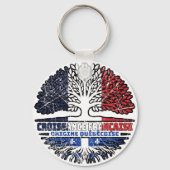 Quebec French France Tree Roots Flag Sleutelhanger (Voorkant)