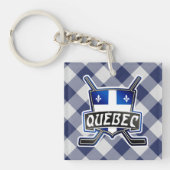 Quebec Hockey Flag Logo Sleutelhanger (Voorkant)