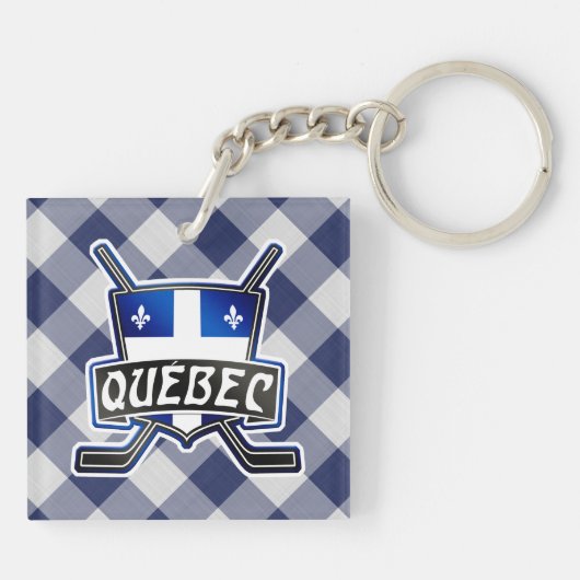 Quebec Hockey Flag Logo Sleutelhanger (Achterkant)
