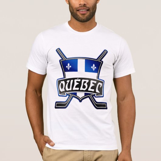 Quebec Hockey Logo T-Shirt met naam en nummer (Voorkant)